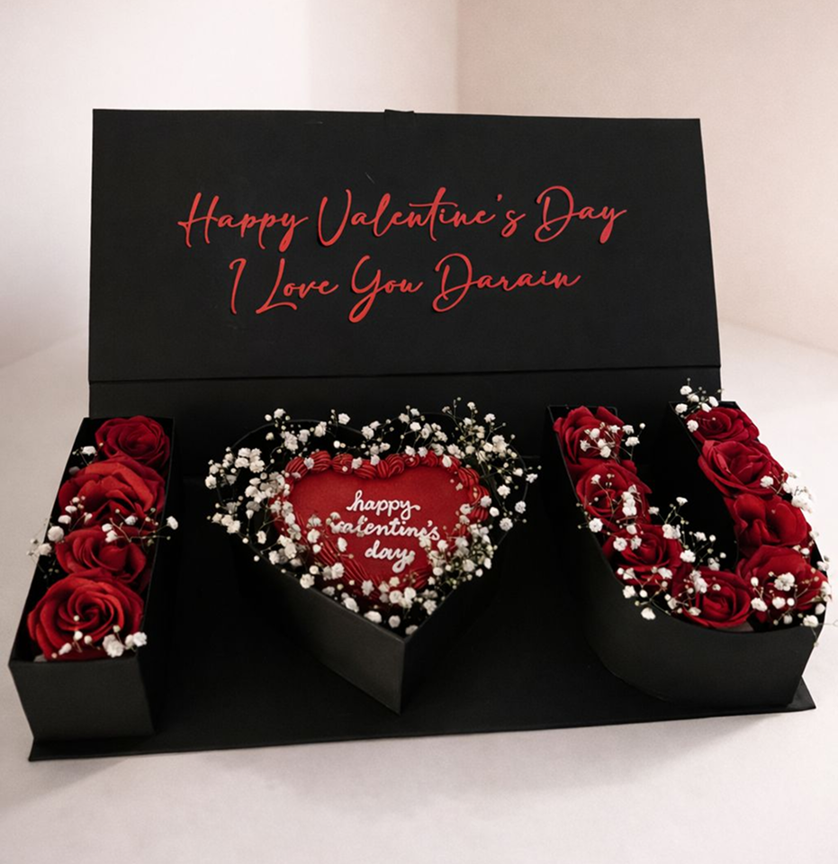 I Love You Floral Heart Box ❤️🌹