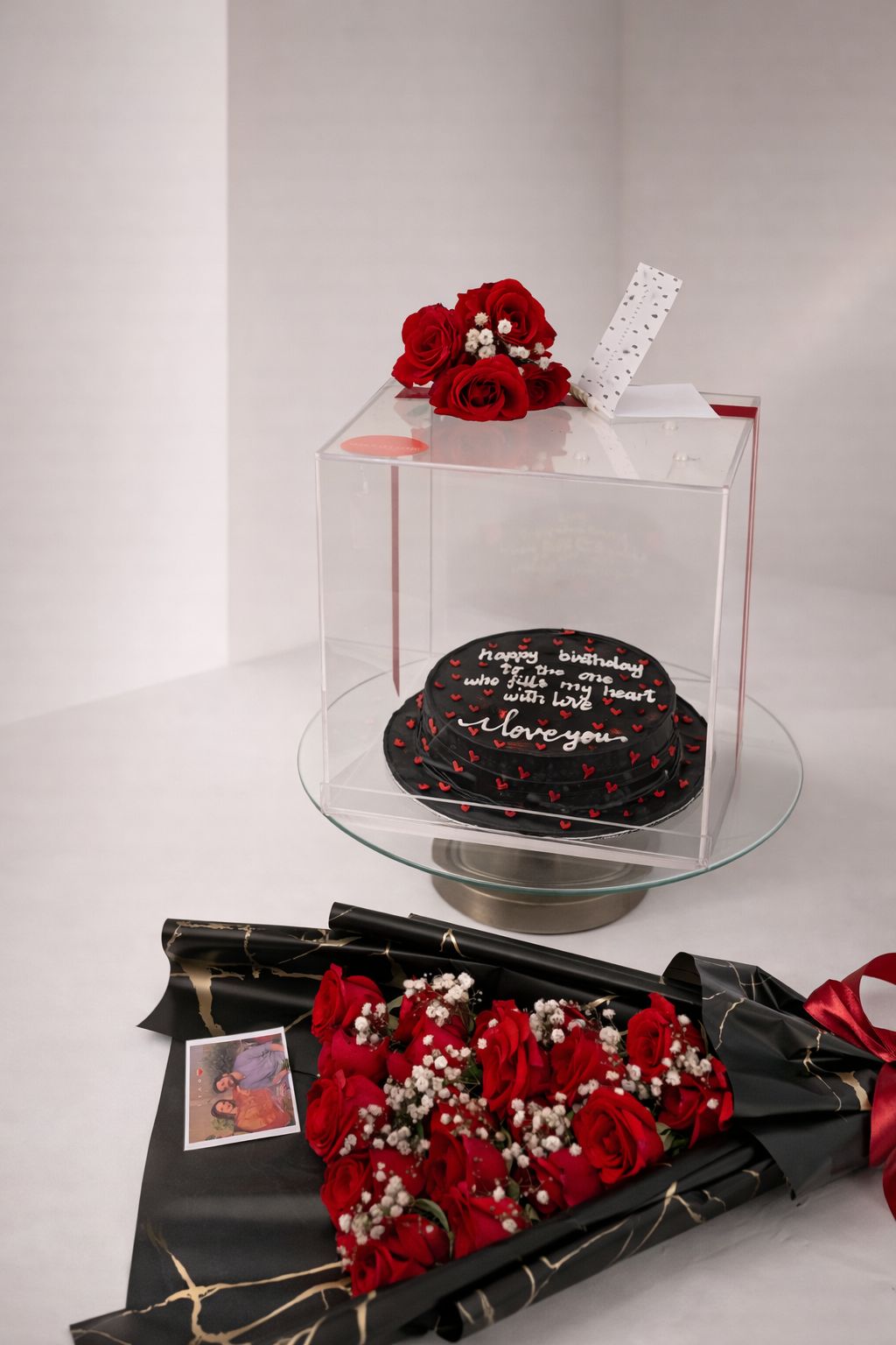 Luxe Romance Cake & Rose Celebration Set